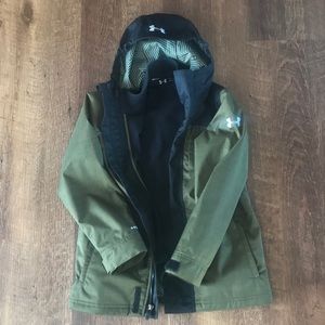 Boys olive green & black inner/outer snow jacket.